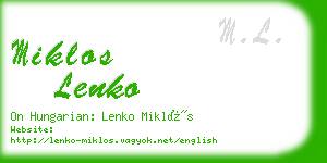 miklos lenko business card